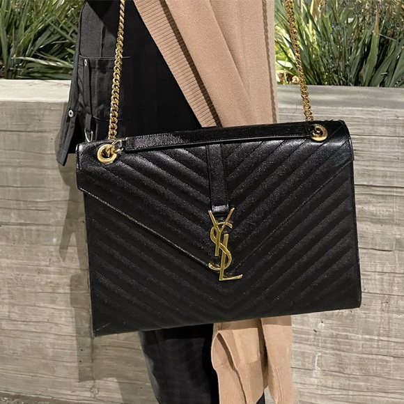 YSL Envelope Large Chevron Shoulder Bag - Picture 13 of 13
